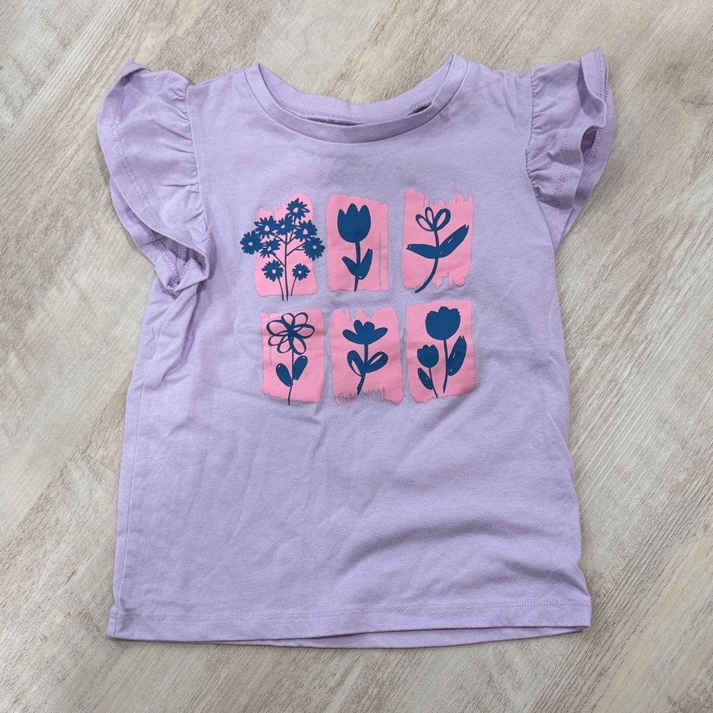 Okie Dokie Lilac Floral Kids Tee